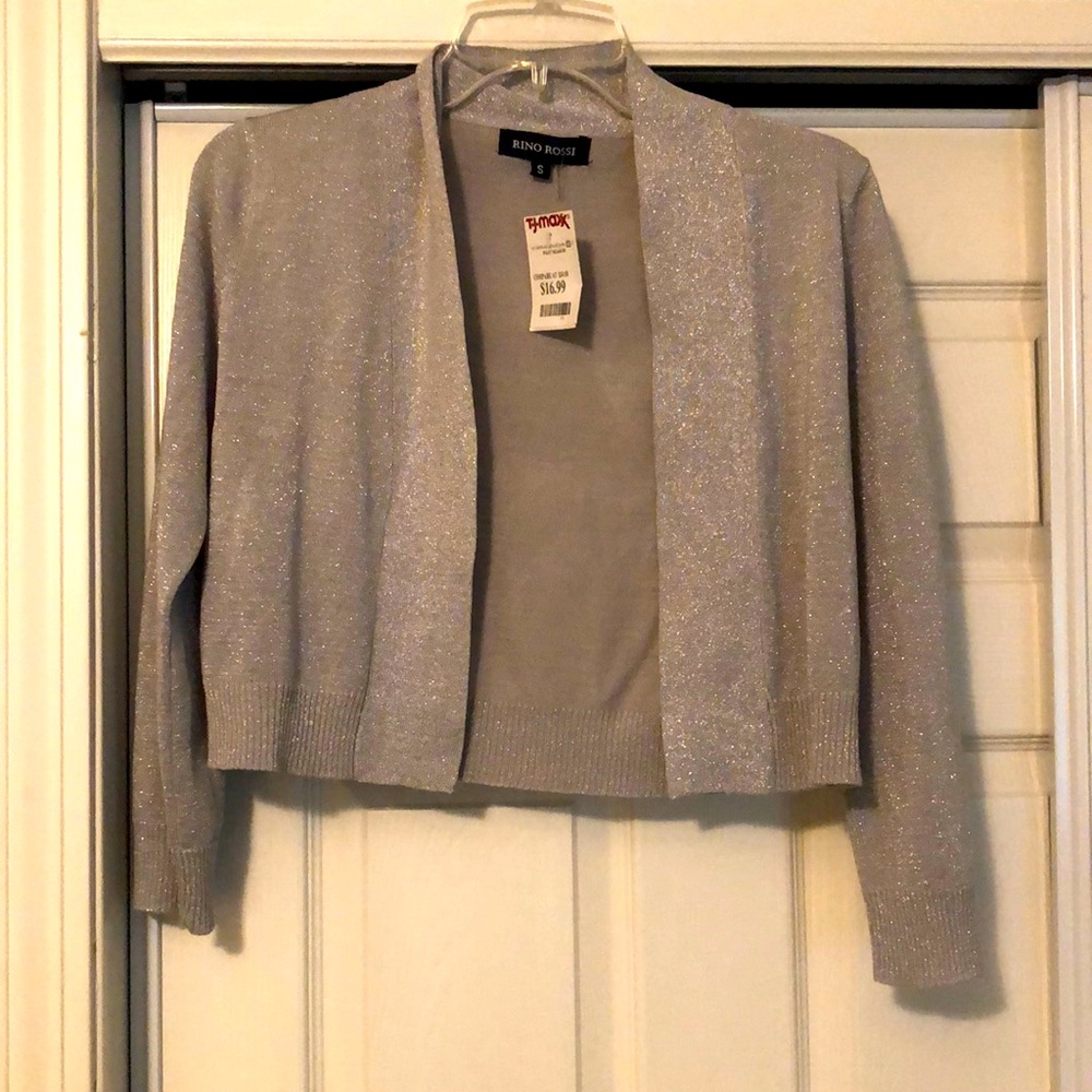 Silver sparkle crop cardigan shrug